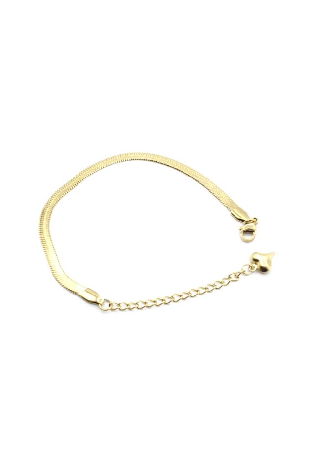 Çelik İtalyan Yassı Bileklik - Gold Model