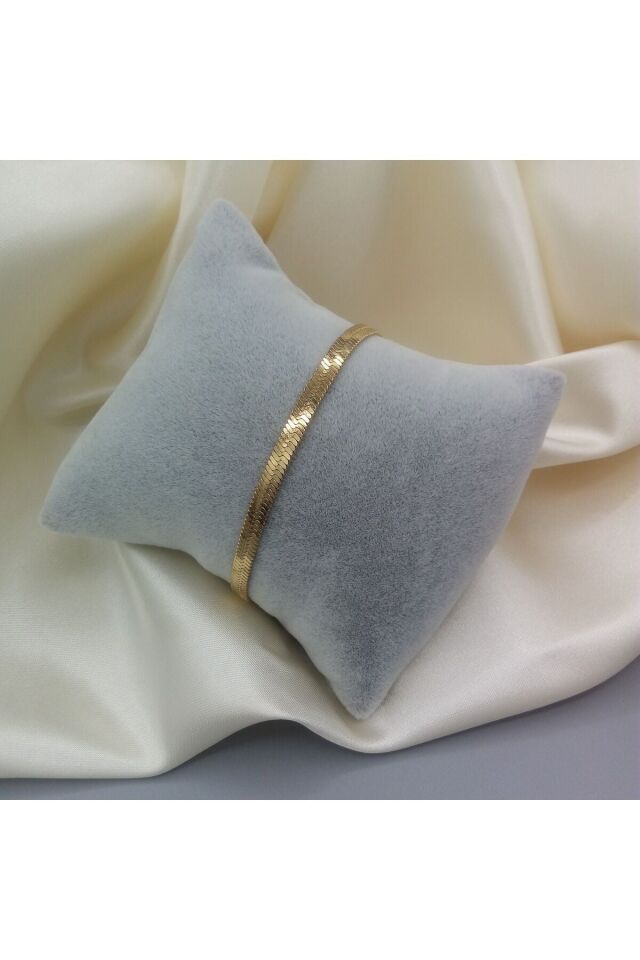 Çelik İtalyan Yassı Bileklik - Gold Model