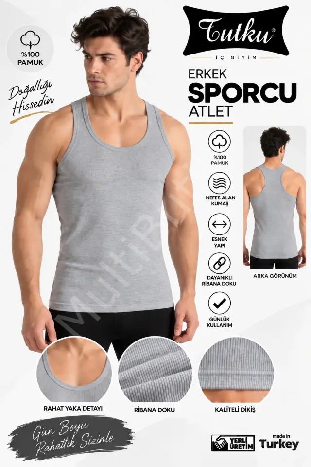 Tutku Erkek Sporcu Atlet – Gri
