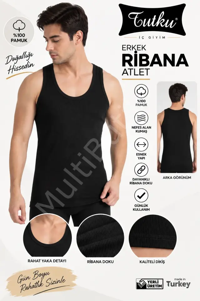Tutku Erkek Ribana Atlet – Siyah