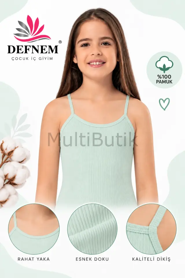 Defnem Kız Çocuk Atlet – Açık Yeşil