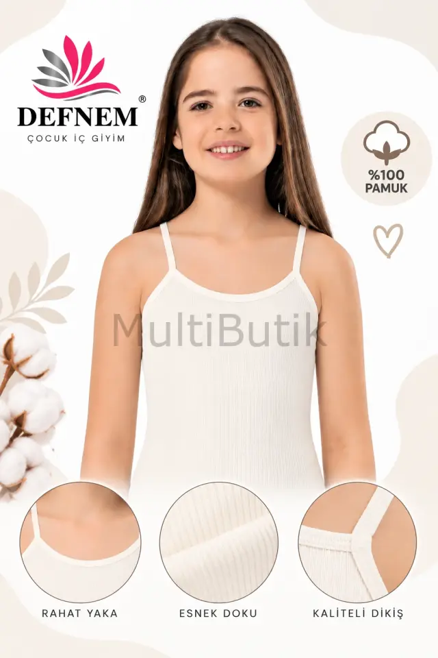 Defnem Kız Çocuk Atlet – Krem