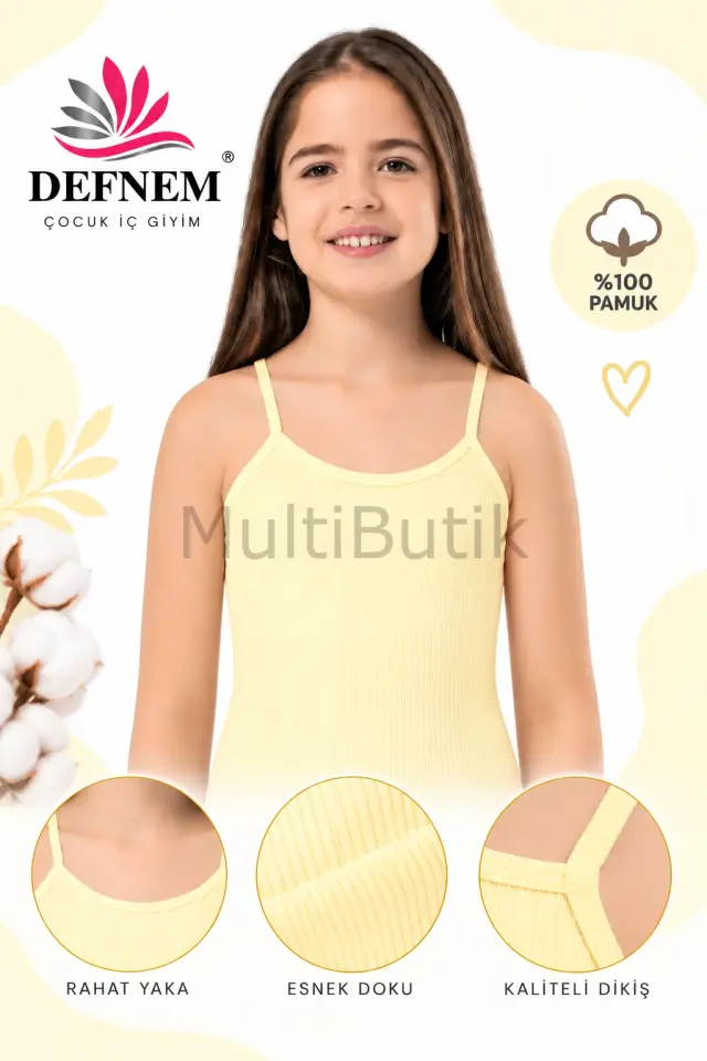 Defnem Kız Çocuk Atlet – Sarı