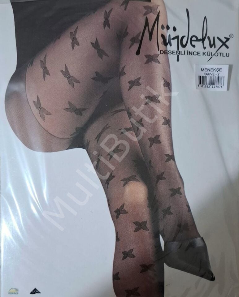 Müjde Lüx Menekşe Desenli Külotlu Çorap