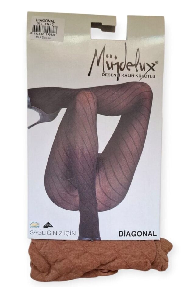LüxKadın Diagonal Desenli Kalın Külotlu Çorap
