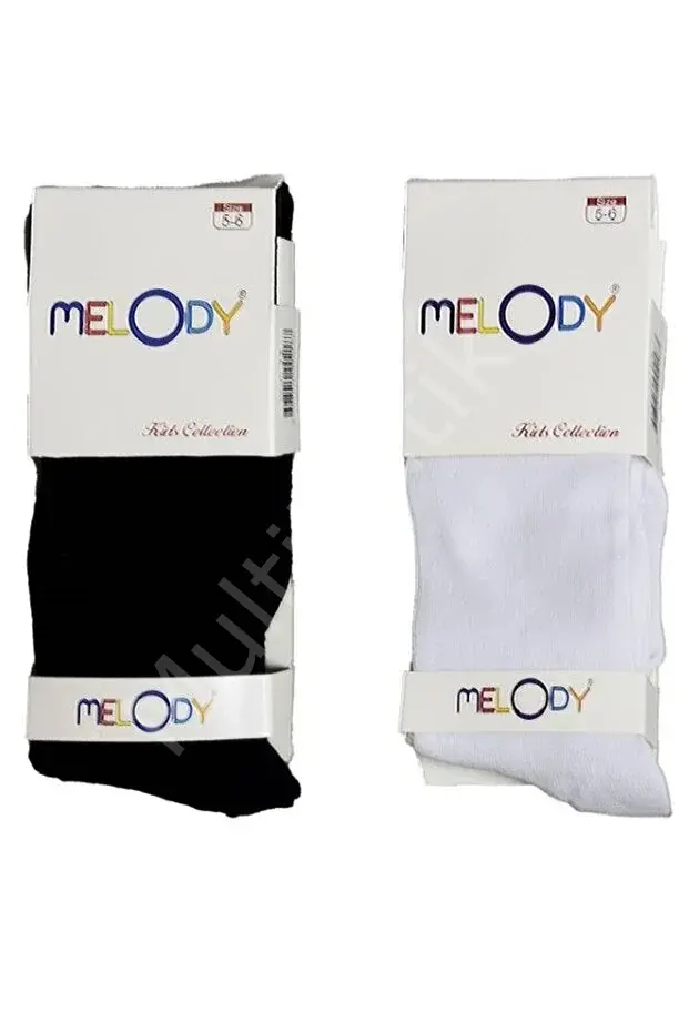 Melody Çocuk Külotlu Çorap Siyah & Beyaz – 2’li Paket