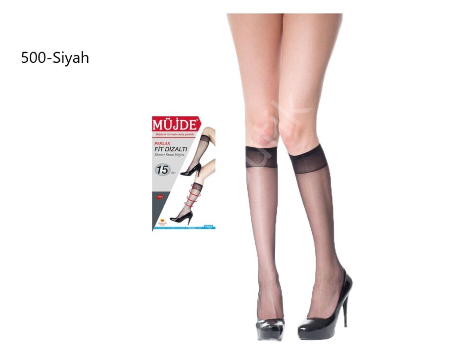 6 Çift Müjde Fit Parlak Süper ince (15 Den) Dizaltı Pantolon Çorabı