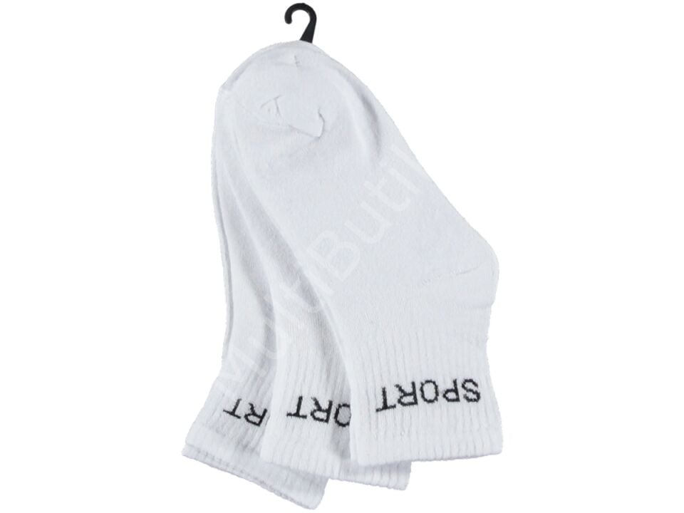 6 Çift Esnek Erkek Kadın Unisex Beyaz Pamuklu Kolej Çorabı