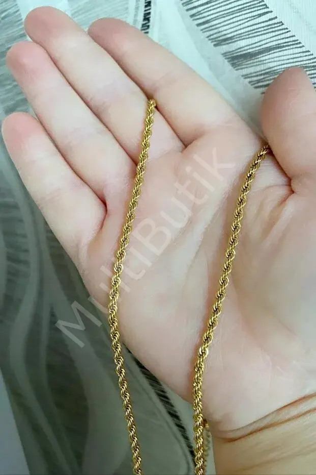 Çelik Altın Kaplama Orta Boy Burgu Kolye