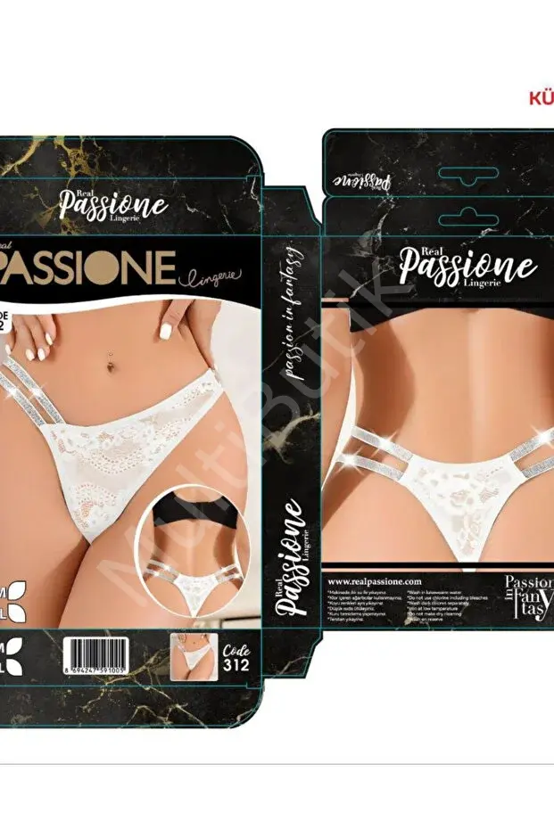 Real Passione 312 Beyaz Dantel Çift Şeritli Kadın Külot
