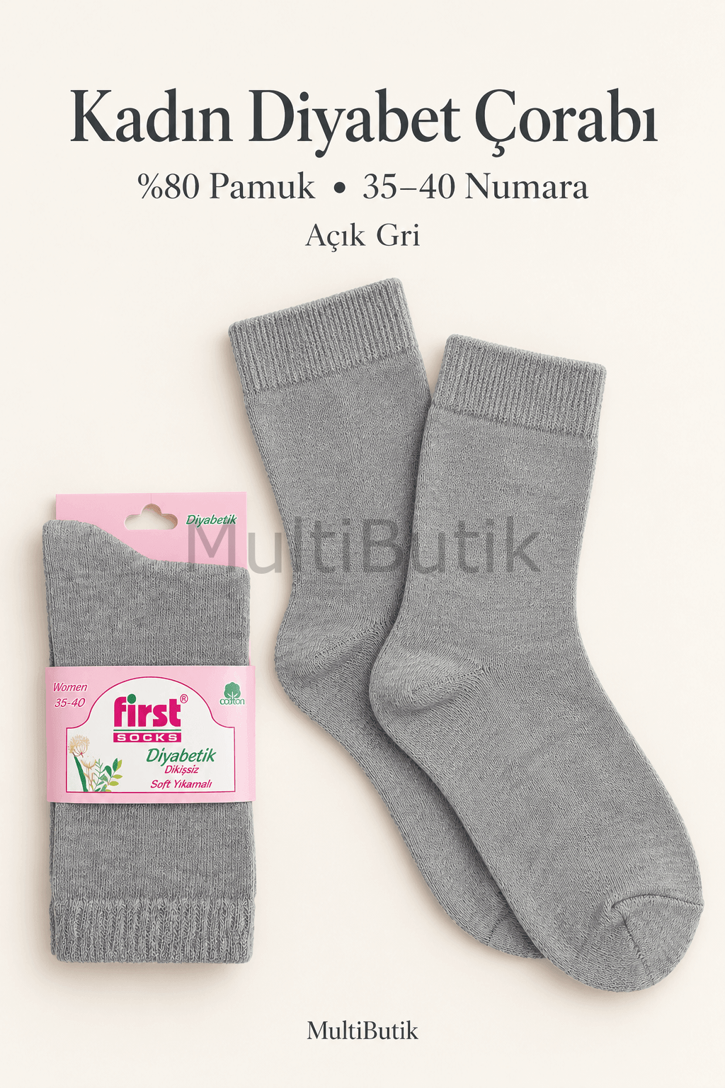 First Socks Dikişsiz Diyabetik Çorap