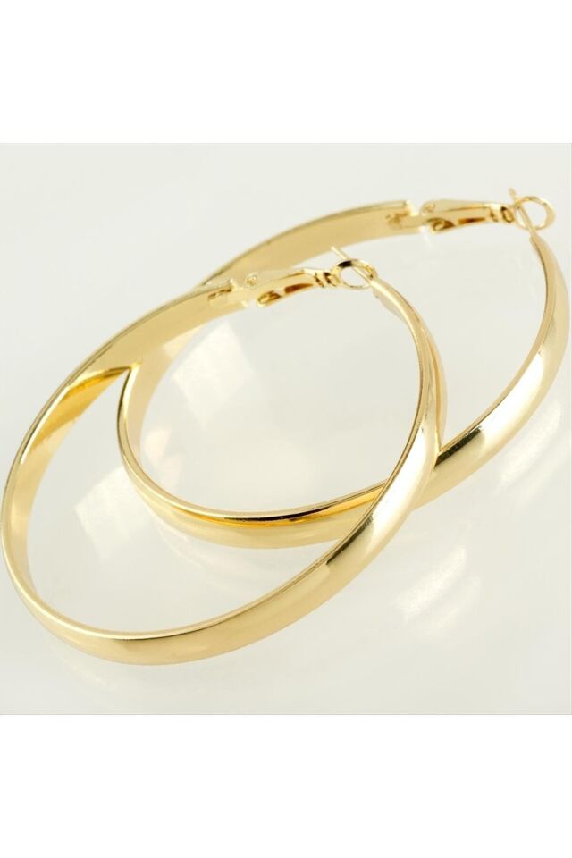 Oval Halka Model Vip Çelik Küpe 4cm