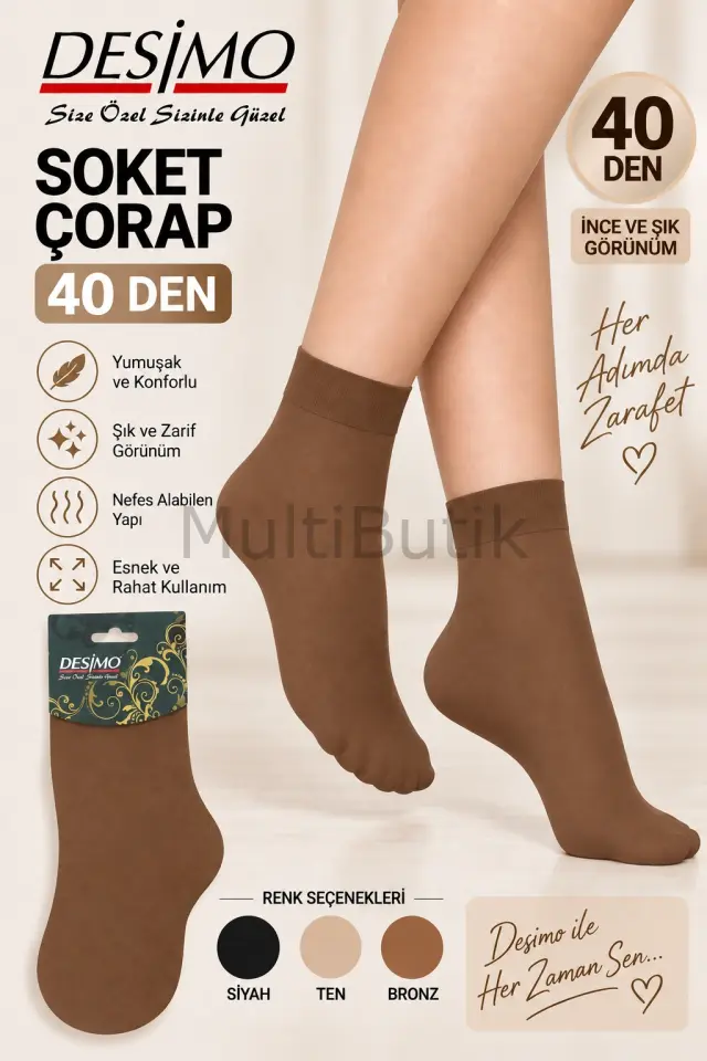 Desimo 40 Den Kadın Soket Çorap - Tekli