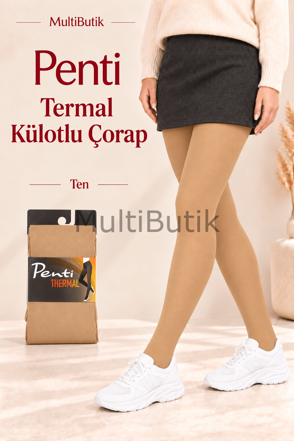 Penti Termal İçi Peluş Külotlu Çorap – Ten Rengi