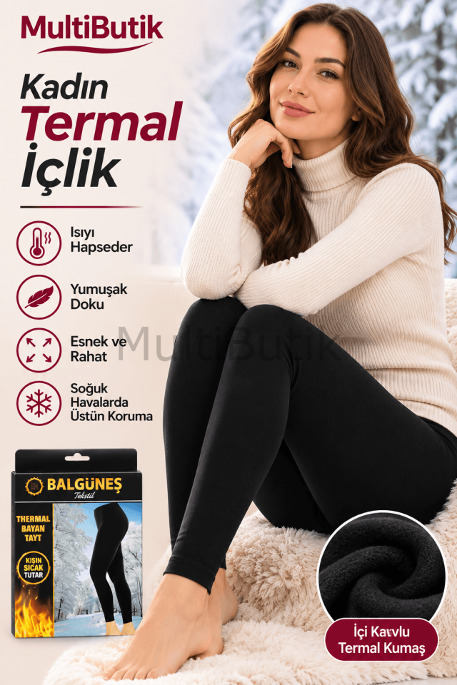 Ekonomik Kadın Termal Alt İçlik – Siyah