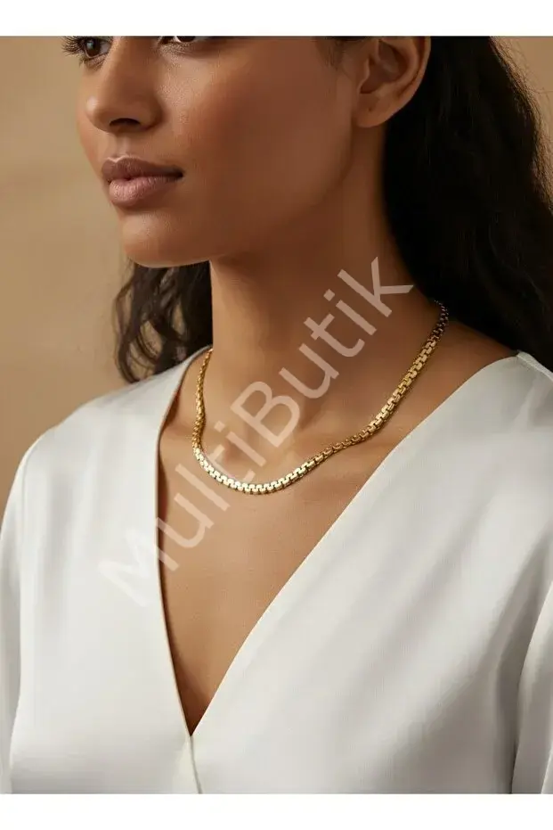 Kalın Zincir Model Çelik Kolye