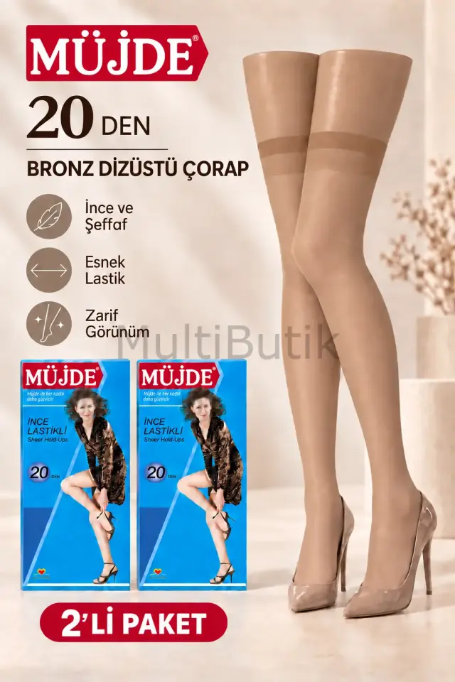 Müjde 20 Den İnce Dizüstü Çorap – 2’li Paket