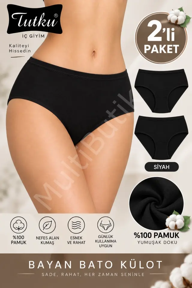 Tutku Bayan Bato Külot 2’li Paket – Siyah