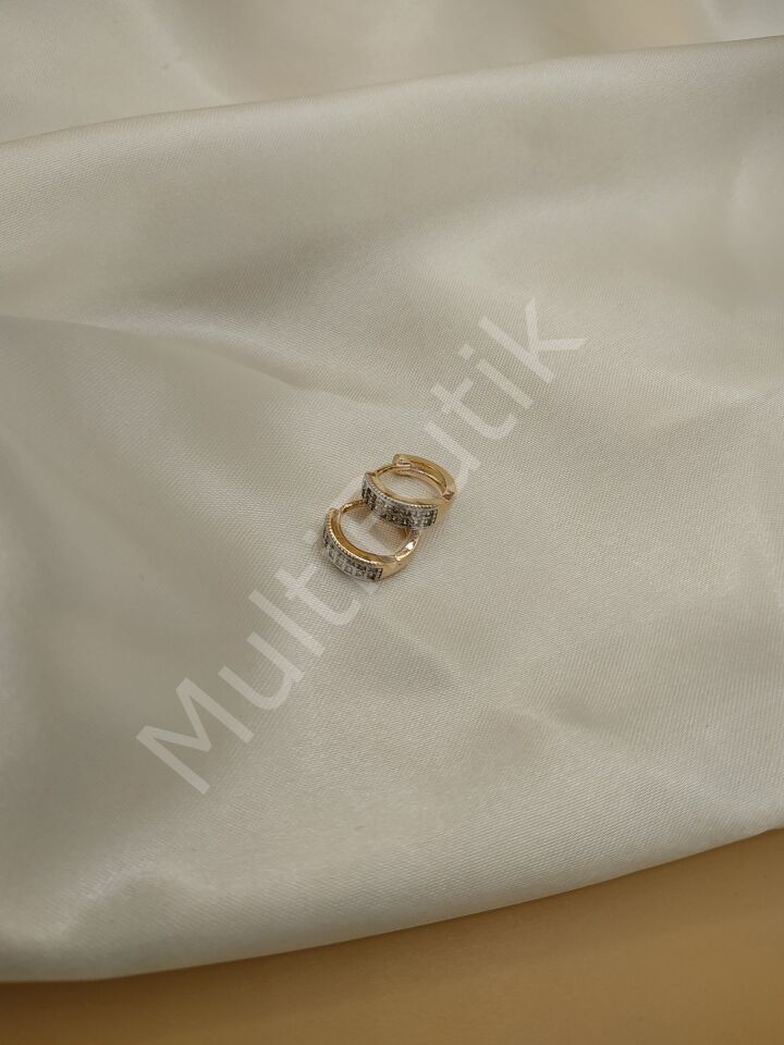 Zirkon Taşlı İşlemeli Xuping Halka Küpe