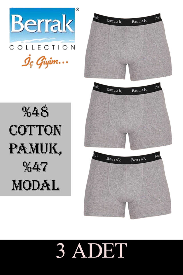 ERKEK LİKRALI BOXER 3'LÜ PAKET