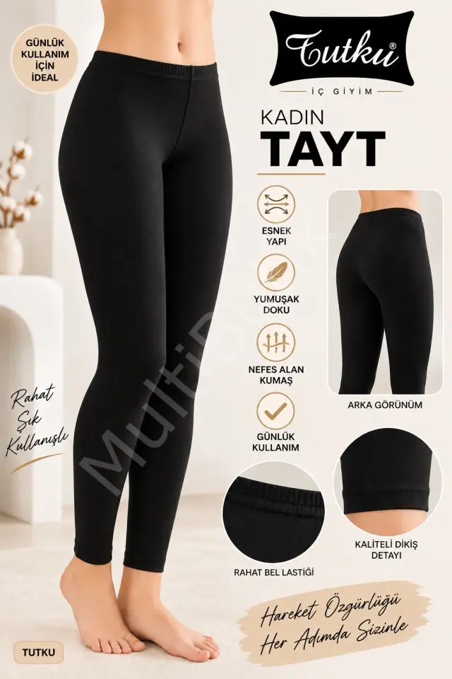Tutku Kadın Uzun Tayt – Siyah